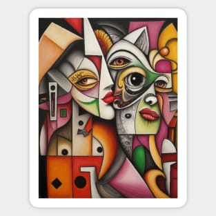 Cubism in the style of Picasso Sticker